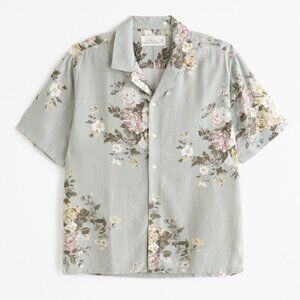 Abercrombie Camp Collar Summer Linen-Blend Shirt